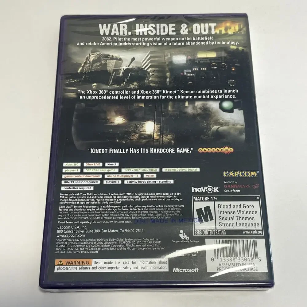 Steel Battalion Heavy Armor XBOX 360 KINECT Video Game NEW FACTORY SEALED